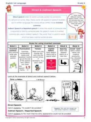 cover image of Grade 6 English: Direct and Indirect Speech